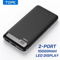TOPK I1013 10000mAh Power BankProtable Charger LED External Battery Powerbank for iPhone Xiaomi Mi