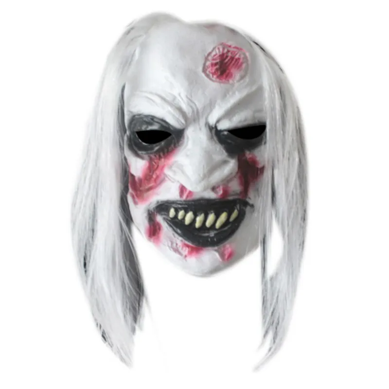 Pennywise Хэллоуин косплей улыбающийся ужас маска для призраков с белыми волосами мягкая Rotocast маска для усиления Хэллоуина атмосферу