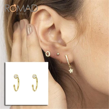 

Romad Fashion S925 Sterling Silver Minimalist Wild Classic Zircon Earrings For Women Girl Gifts Stud Earrings Jewelry 2019