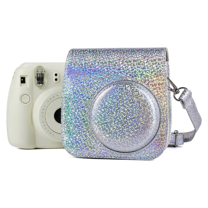 Из искусственной кожи Кристалл Bling камера сумка чехол для Fujifilm Mini8/8+/9