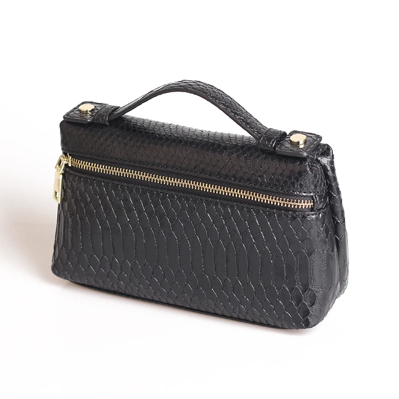 XMESSUN, новинка, модная кожаная сумка с узором питона, большая сумка-клатч из коровьей кожи, дизайнерская сумочка, сумочка, модная сумка - Цвет: Snake Black (L)