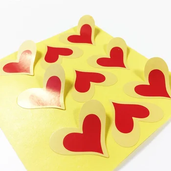 

90 Pcs/lot Cute Red Heart Shape Kraft Paper Seal Sticker For Handmade Products/New Year Gift Package Label
