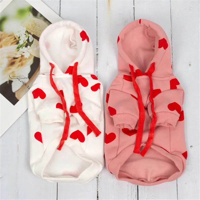 Heart Pattern Hoodie - Soft And Cute For Dog