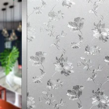 Hibiscus Design Glass Sticker Static Cling Sun-Blocking Recyclable Hot-Sale Multi-Size Home-Decor Window Covering 17.77''by78.7'