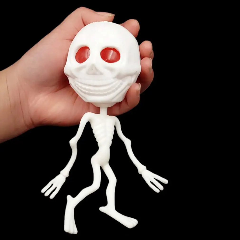 Funny Design Vent toy Luminous Skull Aliens Ball Decompression Toys Gags Practical Jokes Squeeze Skeleton Toys Squeeze