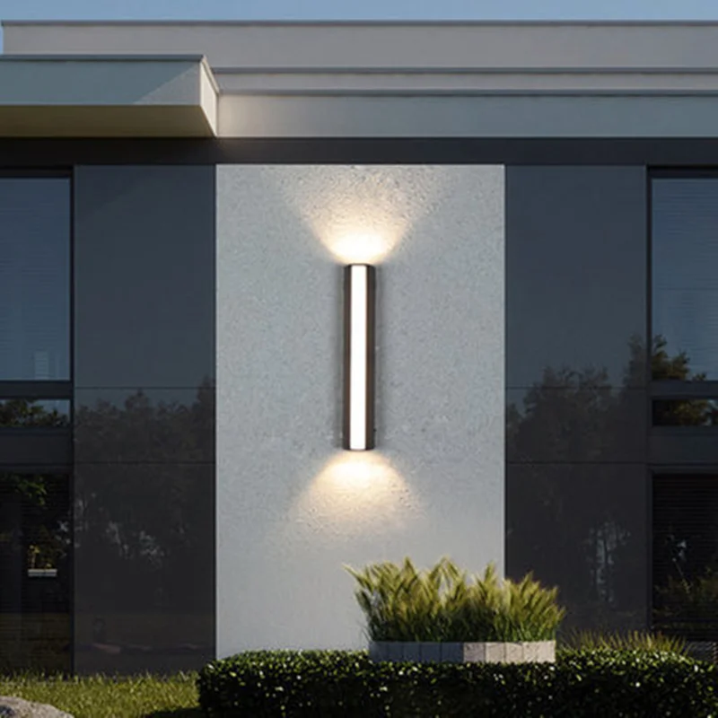 Led outdoor wall garden outdoor corridor hallway stairs villa garden wall pillars double foco led sconce waterproof terrance