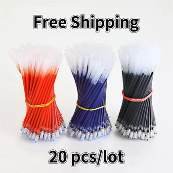 

20pcs/set 0.5mm Gel Pen Refills Red Blue Black Ink Pen Replacement Signature Rods Stationery Painting Color Pen Office Supplies