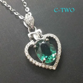 

C-TWO New design pendant necklace with green gemstone elegant jewelry for wedding birthday