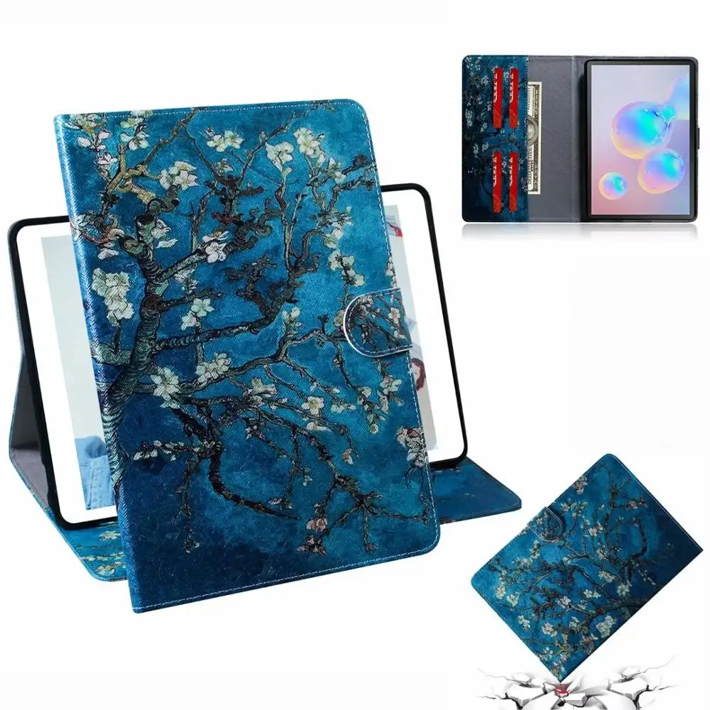 

Tablet Case For Samsung Galaxy Tab S6 T860 T865 SM-T860 SM-T865 10.5 inch 2019 Fashion Coloured drawing Leather Stand Cover Coque+Pen