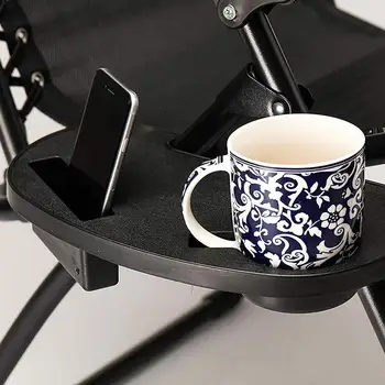 

Black Folding Chair Cup Holder Tray Outdoor Garden Lounge Beach Gravity Tool Camping Coffee Recliner Trays Bottle Beverage S8T5