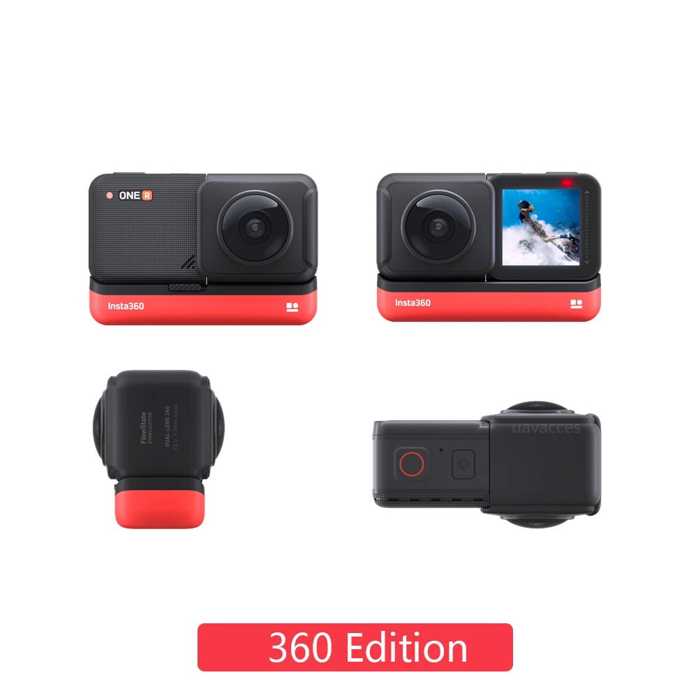 Спортивная Экшн камера Insta360 ONE R Водонепроницаемая видеокамера с широкоугольным