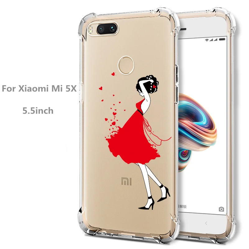 Girl Для Xiaomi mi 5x A1 Gasbag гелевый Чехол градиентной расцветки задняя крышка защитная оболочка для mi 5 x mi 5x Защитная сумка для мобильного телефона пневмоподушка - Цвет: Girl
