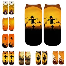 Повседневные носки 3D Хэллоуин Тыква Печать средние спортивные носки W830