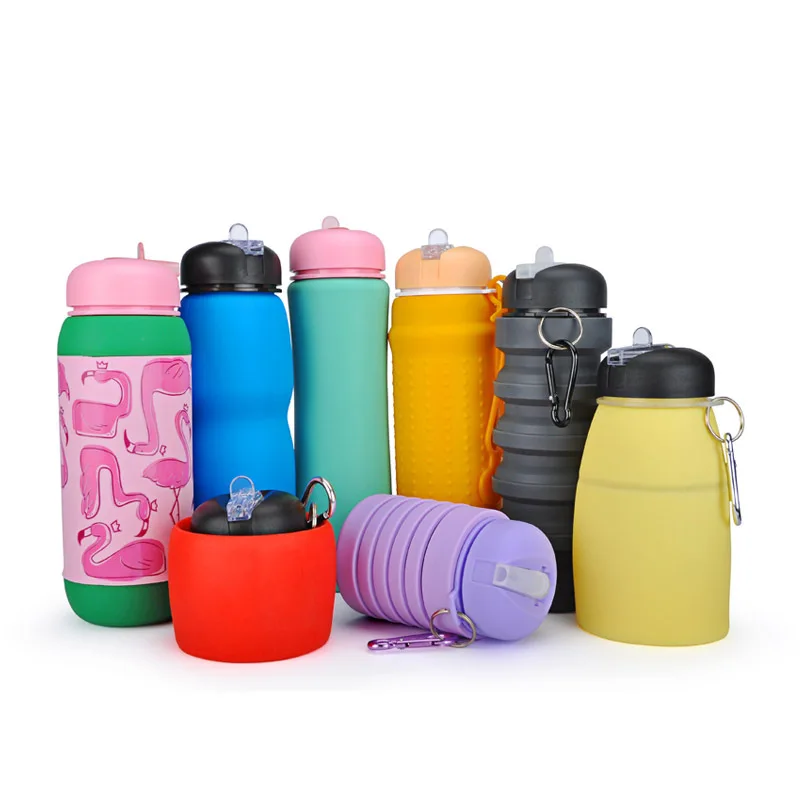 Silica Gel Folding Water Bottle Food Grade Silica Gel Bottle Travel Portable Folding Bottle Travel Folding Kettle Sample