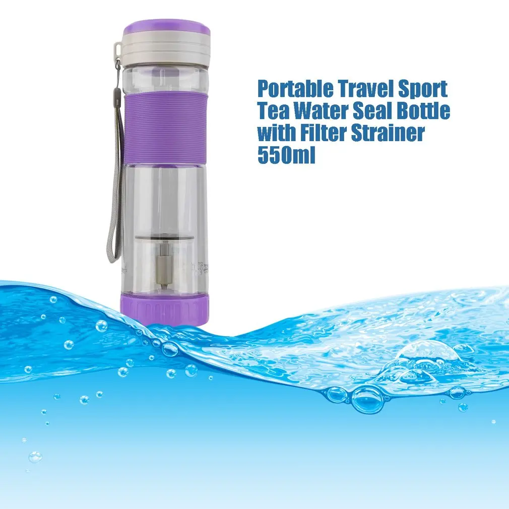 PREUP 550 мл велосипедная Спортивная бутылка для воды с фильтром-ситечком герметичные дорожные чайные бутылки 5 цветов