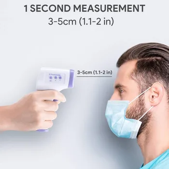

Portable Non-contact Forehead Thermometer Gun Digital Thermometer Infrared Laser LCD Display Baby Adults Thermometer With Bag