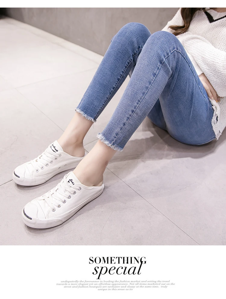 Maternity Jeans Cotton Elastic Adjustable Waist Soft Prop Belly Pants Slim Skinny Ankle-length Pregnant Women Clothes Casual