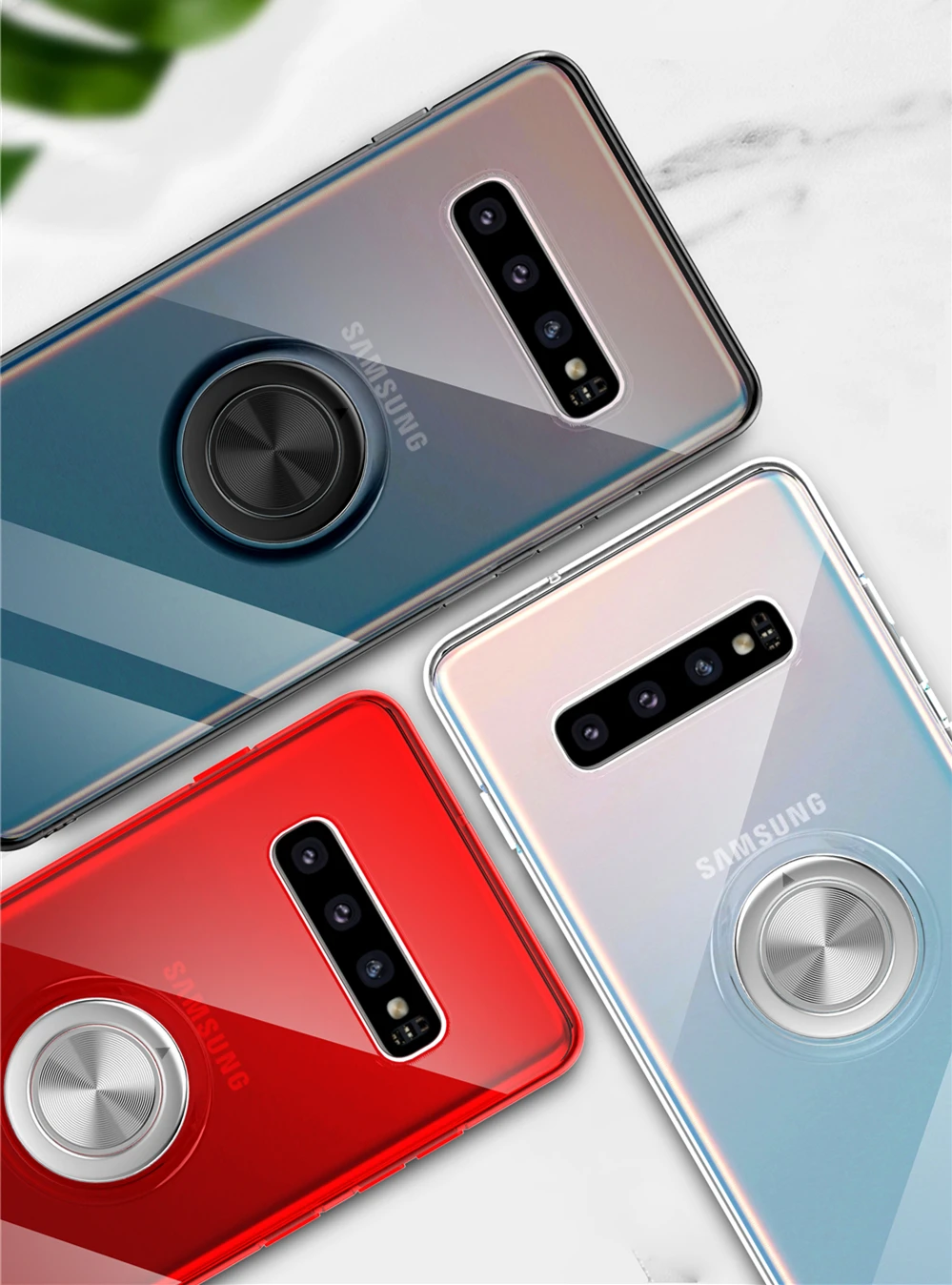 Для samsung Galaxy S10 S9 S8 Plus S10E 5G прозрачный противоударный чехол с магнитным кольцом для samsung Galaxy S 10 9 8 Plus прозрачный чехол s