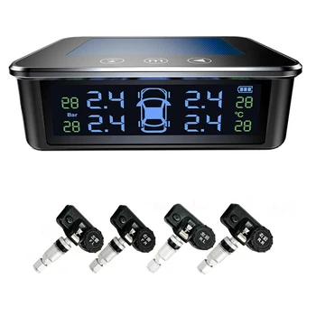 

New Smart Car TPMS Tyre Pressure Monitoring System Solar Power Digital LCD Display Auto Security Alarm Systems Tyre Pressure