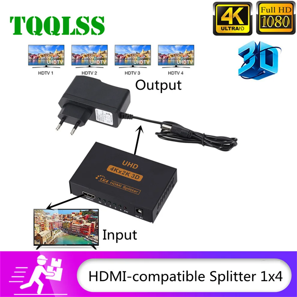 TQQLSS 1 в 4 выхода Full HD 4-портовый концентратор ретранслятор усилитель