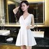 Nightclub low-cut, thin and leaky ladies dress new sexy Office Lady  Polyester  Sleeveless  Knee-Length  Solid 4