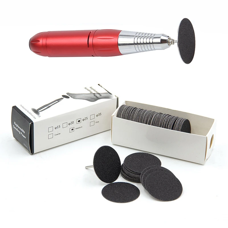 100pcs/Box Disc Cuticle Callus Remove Tool For Electric Foot File Callus Hard Dead Skin Pedicure Tools Replaceable Sandpaper