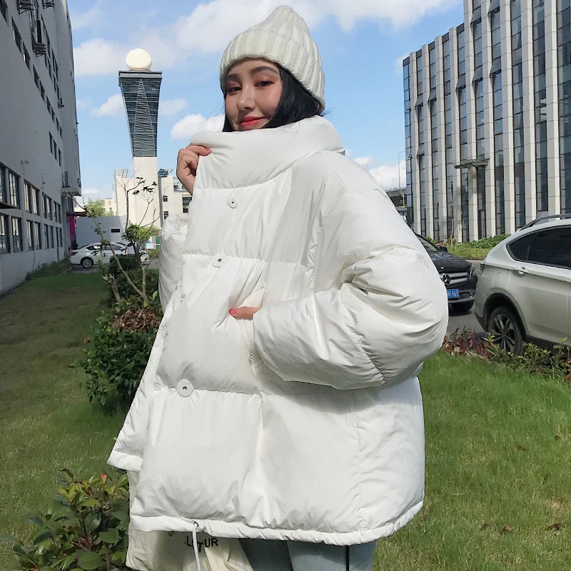 Зимняя женская короткая куртка со стоячим воротником Женская парка осенние хлопковые пуховики Пальто Повседневное