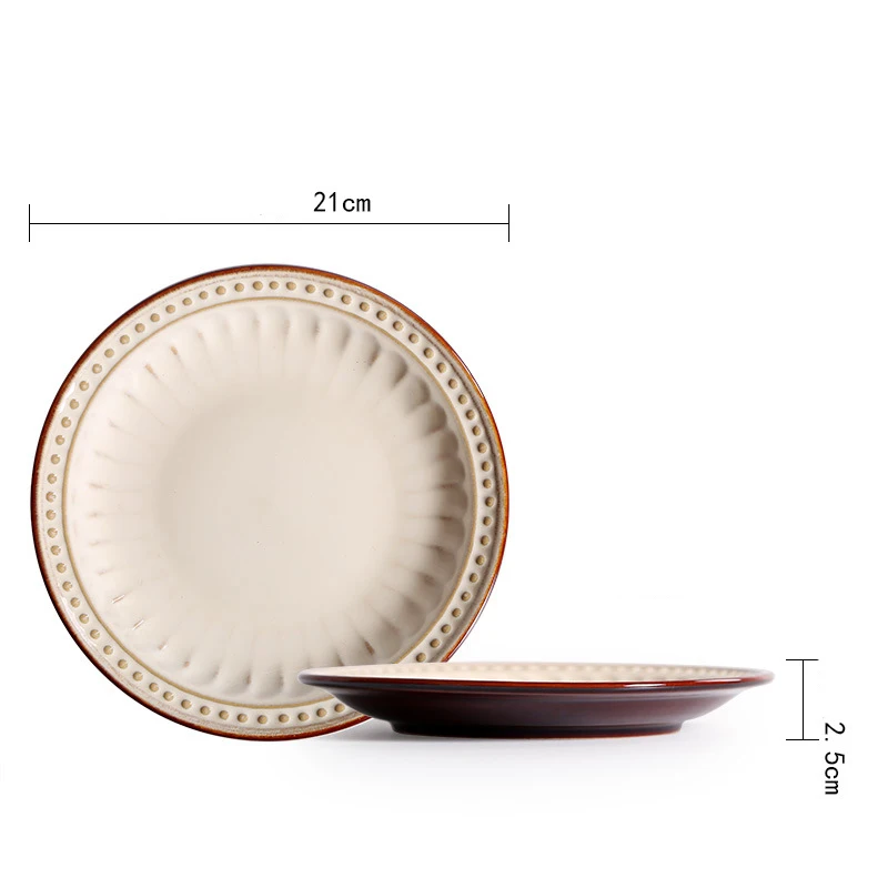 1 шт. дворцовый Ретро стиль белая круглая керамическая тарелка Западный Стейк Салат десерт торт суши домашняя кухонная для хранения декоративная тарелка - Цвет: B