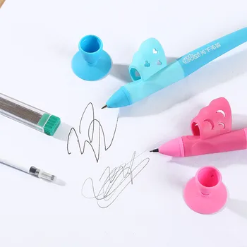 

1 Set Children Pencil Holder Writing Corrector Set Kid Silicone Pen Writing Aid Grip Posture Correction For Students Gift Random