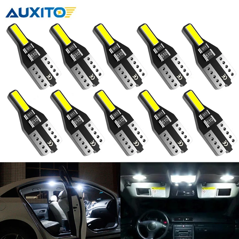 10 шт. T10 W5W Led интерьер автомобиля светильник s 194 168 купольная лампа для чтения багажник 6000K белый авто