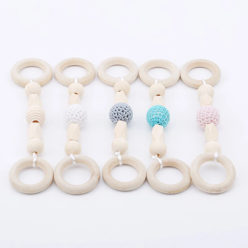 Детские игрушки Монтессори для игр в тренажерном зале Прорезыватели из бука