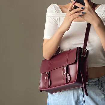 

One-Shoulder Bags Handbag Repro Korean-Style Cross-Body Tote Bag 2020 New Fashion For Women Small Square Black Green Red Current