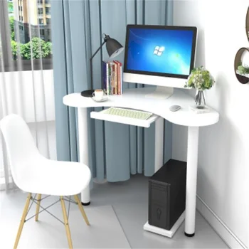 

Desktop computer Desk Bedroom Corner Table Writing Desk With Keyboard & Mainframe Tray