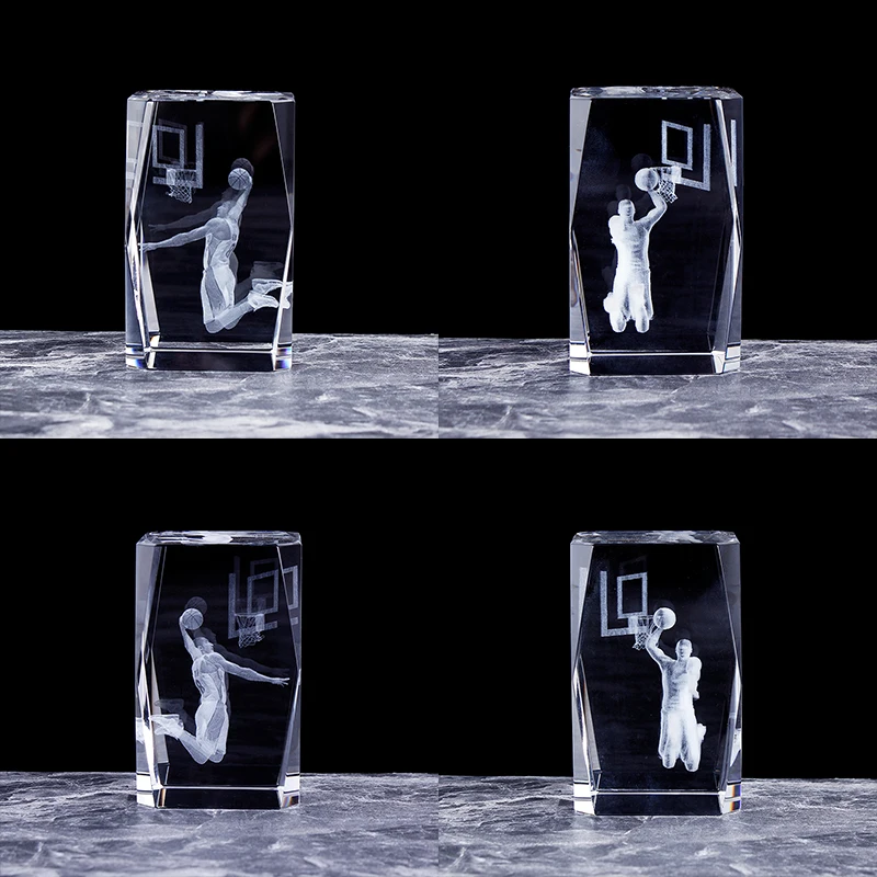 Mamba Never Out Crystal 3D Kobe Bryant Figurines Statue Laser Engraving Cube Boyfreind Birthday Commemoration Gifts 6