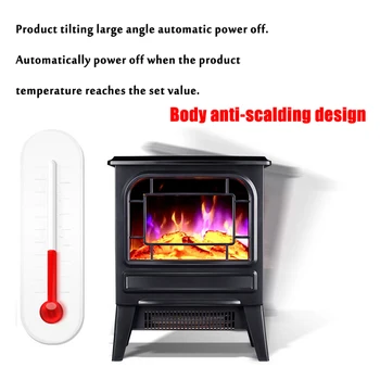 

European electric heater simulation 3D flame fireplace core mobile Electric Heater Air Warmer Heater vertical Decorative Gift
