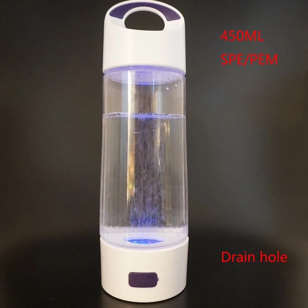Богатый водородный стакан генератор воды SPE электролиз энергии водород-богатый антиоксидант ORP H2 бутылка с ионизатором воды для сливного
