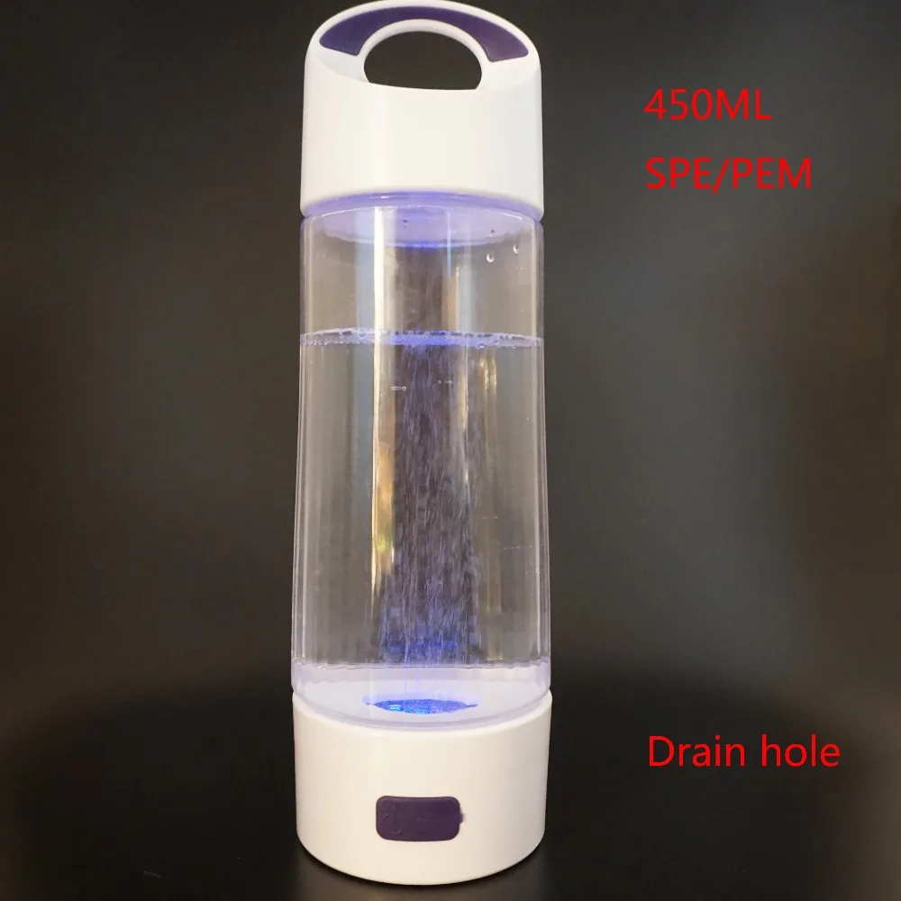 

Rich Hydrogen Cup Water Generator SPE Electrolysis Energy Hydrogen-rich Antioxidant ORP H2 Water Ionizer Bottle with drain hole