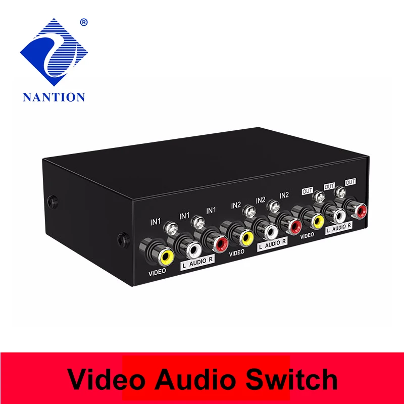 2 Port AV Switch RCA switcher Audio Video Selector AV audio and video switcher 2 in 1 out interface RCA interface MT-231AV