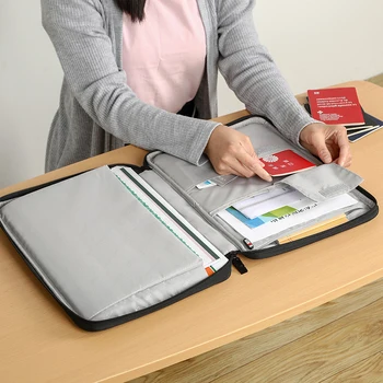 

Multifunctional A4 Briefcase Zipper Travel Gear Briefcase Conference Document Storage Bag