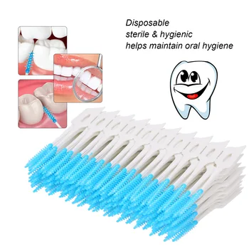 

160pcs Double-ended Toothpick Soft Silicone Tooth Picks Dental Floss Interdental Brush Teeth Stick Dental Hygiene Tools