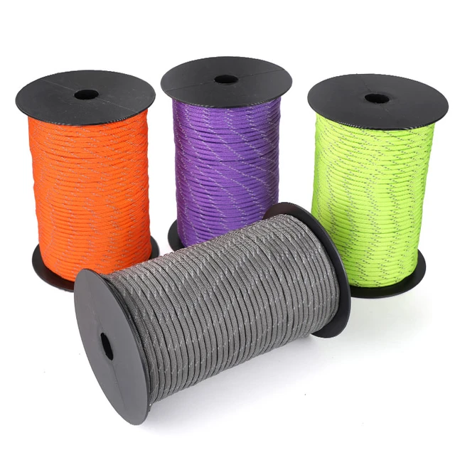 50/100m multifunctional 7 Core Reflective 550 Paracord Rope 4 mm