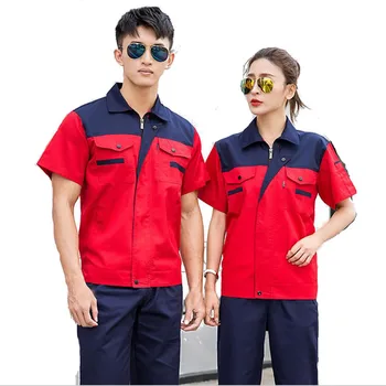 

Summer Custom Logo Workwear Uniform for Worker Workwear Overalls Work Pant Cargo Work Clothing Sets Men Women Suits Jackets+Pant