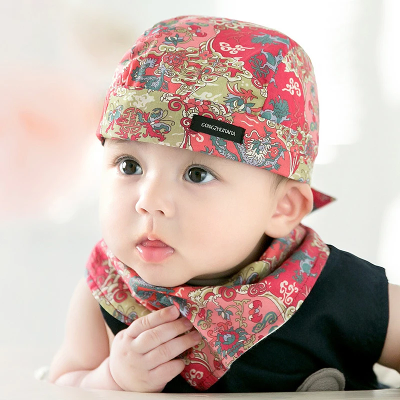 2Pcs/Set Cotton Baby Turban Beanie Printing Warm Caps Soft Hat For Newborn Girls Boys Elastic Toddler Infant Spring Headwear New