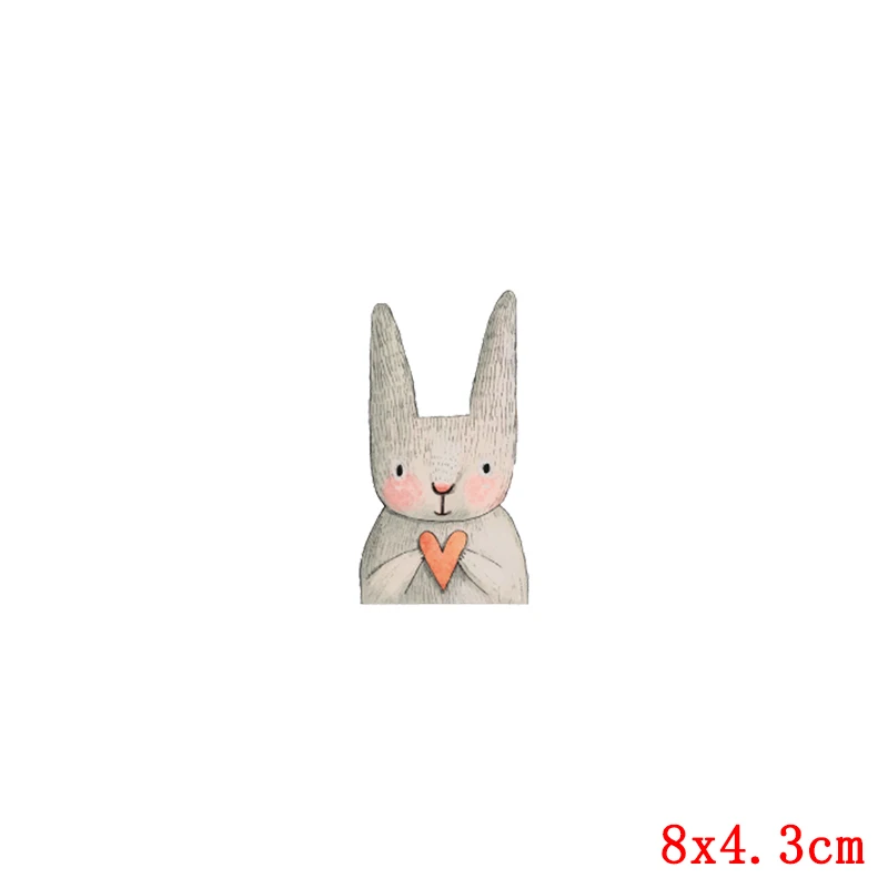 Prajna Cute Rabbit Series Patches Iron On Transfers Vynil Heat Transfer Cartoon Ironing Stickers On Kids T-shirt Cloth Applique