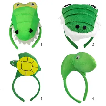 

2019 Halloween Festival Cartoon Animal Headwear Crocodile Headband Cosplay Performance Props Dinosaur Turtle Shape