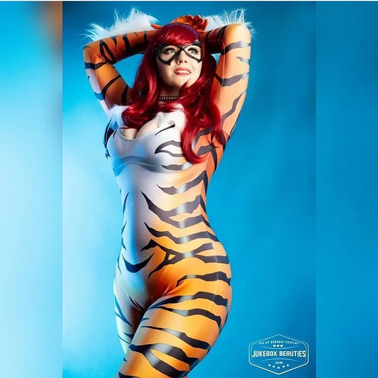 Красный Черный кот Косплей костюмы Zentai боди костюм комбинезон Тигр супергерой