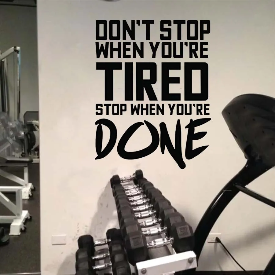 

WJWY Fitness Sport Exercises Wall Sticker Inspirational Quotes Wall Decals For Gym Room Boys Room Decoration Vinyl Art Decor
