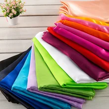 Блестящая полиэфирная атласная ткань гладкая мягкая окрашенная 3 метра длина за штуку для платья подкладка пижамы Свадебная вечеринка сумка чехол для стула