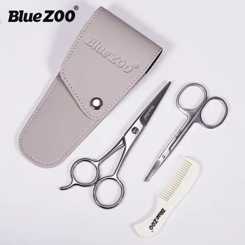 

New Hot Beard Mustache Scissors Comb 3 Pcs Kit Nose Hair Trimming for Men Care SMR88