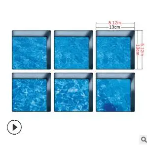 6 шт., водостойкие 3D наклейки для ванной, Нескользящие, для детей, для душа, коврик для ванной, самоклеющиеся, для ванной комнаты, наклейка, ПВХ, Фреска, домашний декор - Цвет: 13